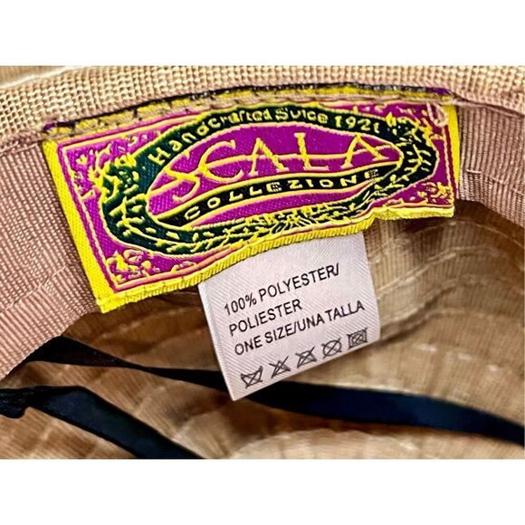 Scala Sun Hat Tan OS One Size Floppy Brim Packable Beach Wedding Summer Shade - Picture 7 of 7